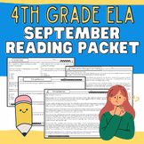 4th Grade September Reading Independent Work, Early Finish