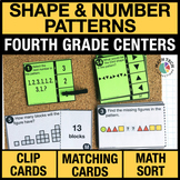 4th Grade Shape & Number Patterns Centers - 4th Grade Math