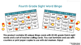 4th Grade Sight Word Bingo Game