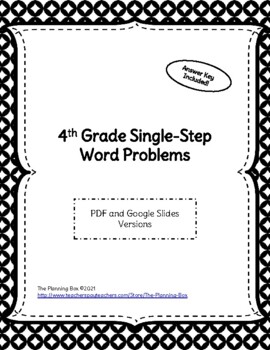 Preview of 4th Grade Single-Step Word Problems - Google Slides Included