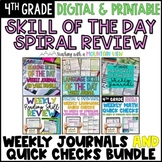 4th Grade Skill of the Day Spiral Review and Quick Check BUNDLE