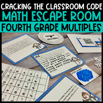 Preview of Winter Escape Room Factors and Multiples 4th Grade Math Breakout Activity 
