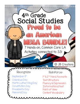 Preview of 4th Grade Social Studies AMERICAN HOLIDAY Bundle
