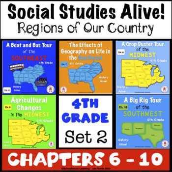 Preview of 4th Grade Social Studies Alive! Regions of Our Country - Chapters 6 - 10 Set 2