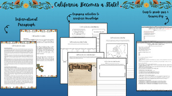 Preview of 4th Grade Social Studies California Becomes A State (Based Studies Weekly)