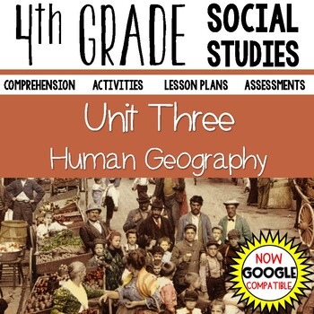 Preview of 4th Grade Social Studies Curriculum Human Geography Google Slides