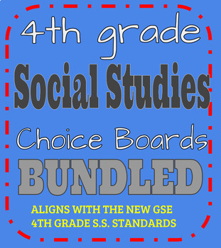 Preview of 4th Grade Social Studies Differentiated Choice Boards BUNDLED