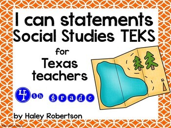 Preview of 4th Grade Social Studies "I can" statements- Circle pattern (using TEKS)