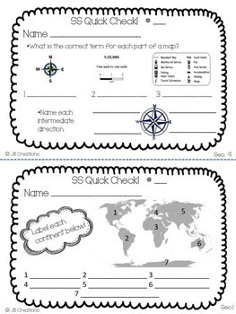 4th grade social studies quick check spiral review set