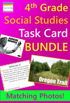 Preview of 4th Grade Social Studies Task Card BUNDLE {with photos!}