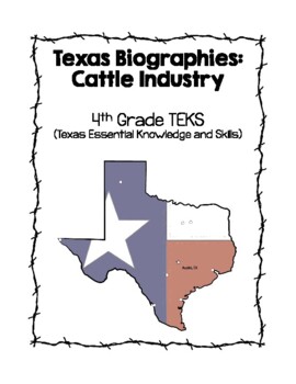 Preview of 4th Grade Social Studies Texas History Biographies: Cattle Digital / Printable