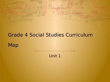 Preview of 4th Grade Social Studies Unit 1 Curriculum Map