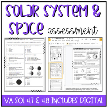 Preview of Solar System & Space Assessment {Now includes GOOGLE version!}