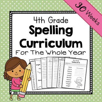Preview of 4th Grade Spelling Curriculum | Fourth Grade Year-Long Spelling Workbook