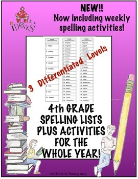 4th Grade Spelling Lists PLUS Activities for the Whole Year ...