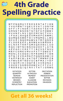 Preview of 4th Grade Spelling Practice: 36 Weeks of Word Search Puzzles