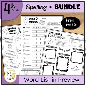 Preview of 4th Grade Spelling Word Practice - iReady Magnetic Reading 2022 YEARLONG Bundle