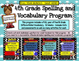 4th Grade Spelling and Vocabulary FULL YEAR Program-  Diff