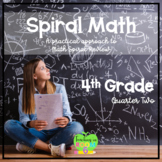 DIGITAL 4th Grade Spiral Math Homework and Quizzes -- Quarter TWO