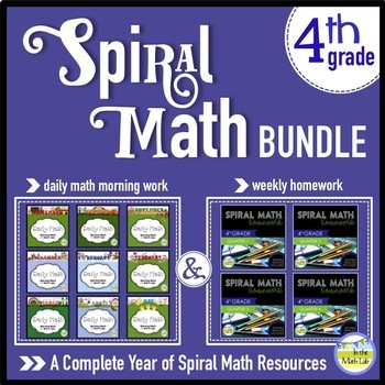 Preview of 4th Grade Spiral Math MEGA BUNDLE