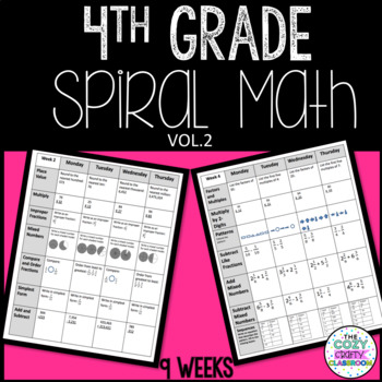 Preview of 4th Grade Spiral Math Review (Second Quarter)