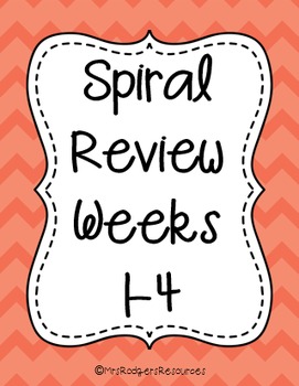 Preview of 4th Grade Math Spiral Review (Weeks 1-4)