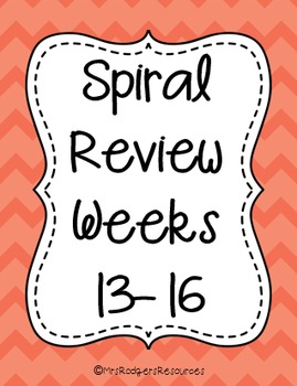 Preview of 4th Grade Math Spiral Review (Weeks 13-16)