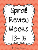 4th Grade Math Spiral Review (Weeks 13-16)