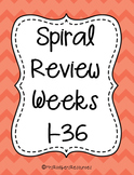 4th Grade Math Spiral Review BUNDLE (Weeks 1-36)