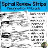 4th Grade Spiral Review Math Strips (Sample Pack)