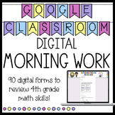 4th Grade Digital Spiral Review Morning Work on Google Classroom