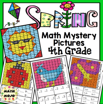 Preview of 4th Grade Spring Math: 4th Grade Math Mystery Pictures
