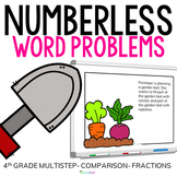 4th Grade Spring Numberless Word Problems Multistep, Fract