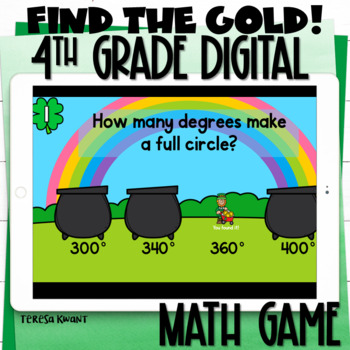 Preview of 4th Grade St. Patrick's Day Math Angle Measurements Digital Review Game