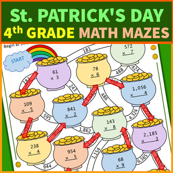 Preview of 4th Grade St. Patrick's Day Math Mazes