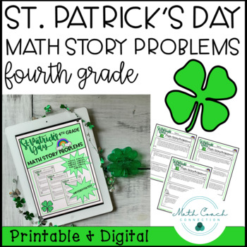 Preview of 4th Grade St. Patrick's Day Math Story Problems | Fourth Grade Seasonal Math