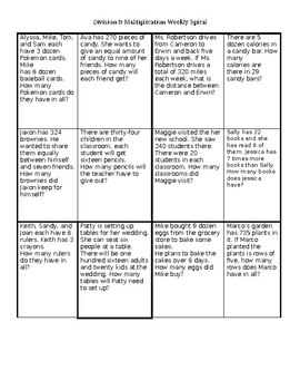 Preview of 4th Grade Standard Specific Spirals with Quiz