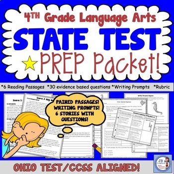 Preview of 4th Grade State Test Prep for Reading (Ohio/CCSS aligned)