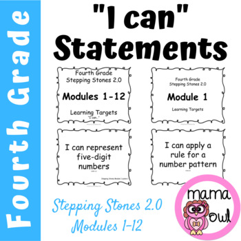 4th Grade Stepping Stones 2.0 I Can Statements for Modules 1-12 | TpT