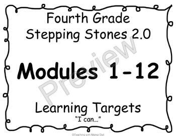 4th Grade Stepping Stones 2.0 I Can Statements for Modules 1-12 | TpT