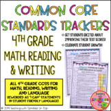 4th Grade Student Common Core Standards Trackers for Math,