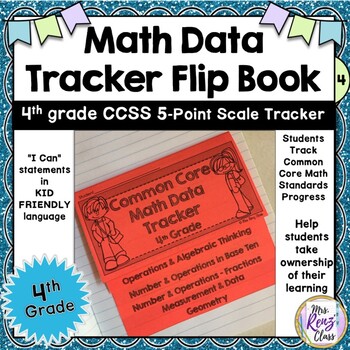 Preview of 4th Grade Student Math Data Tracker Flip Book (5 point scale Common Core)