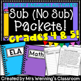 4th & 5th Grade (No Sub) Sub Packets! 3 Days of 4th or 5th