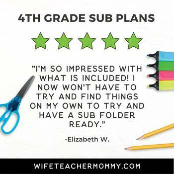 4th Grade Sub Plans Set #1- Emergency Substitute Lessons Print + Google ...