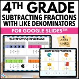 4th Grade Subtracting Fractions with Like Denominators {4.