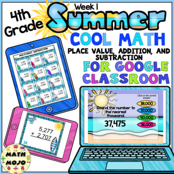 Preview of 4th Grade Summer Math Digital Review: Week 1