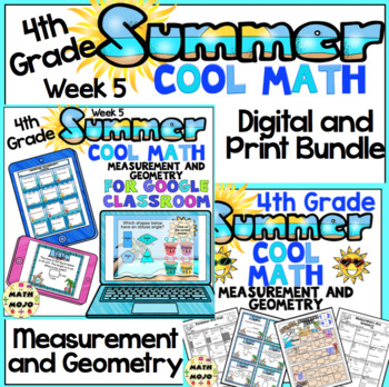 Preview of 4th Grade Summer Math Digital and Printable Review: Week 5