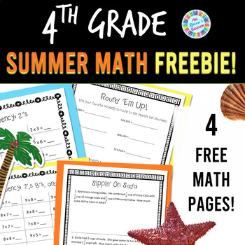 Preview of 4th Grade Summer Math FREEBIE - Decimals on a Number Line, Calculating Angles