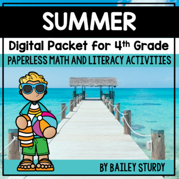Preview of 4th Grade Summer Math and Literacy Digital Packet
