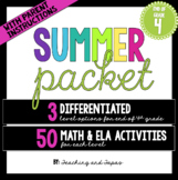 4th Grade Summer Packet (Differentiated)